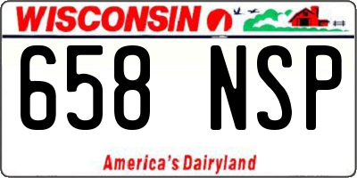 WI license plate 658NSP