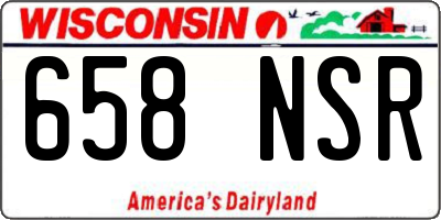WI license plate 658NSR