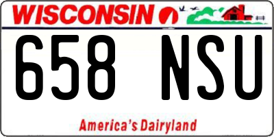 WI license plate 658NSU