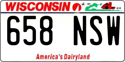 WI license plate 658NSW