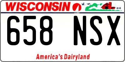 WI license plate 658NSX