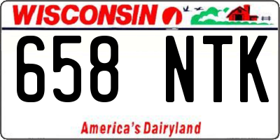 WI license plate 658NTK