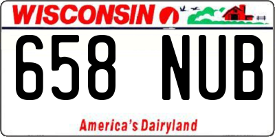 WI license plate 658NUB
