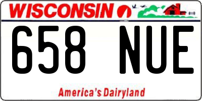 WI license plate 658NUE