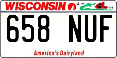 WI license plate 658NUF