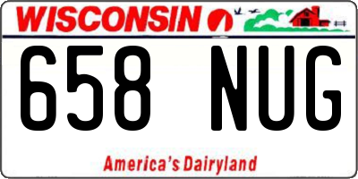 WI license plate 658NUG
