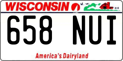 WI license plate 658NUI