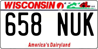 WI license plate 658NUK