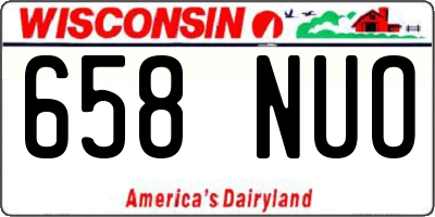 WI license plate 658NUO