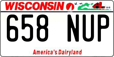 WI license plate 658NUP