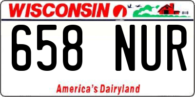 WI license plate 658NUR