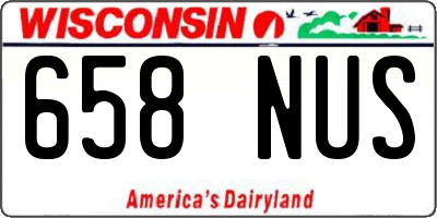 WI license plate 658NUS