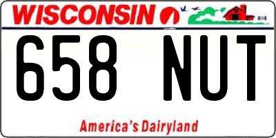 WI license plate 658NUT