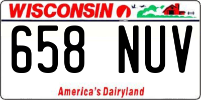 WI license plate 658NUV