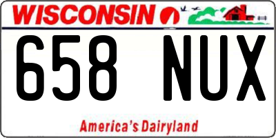 WI license plate 658NUX
