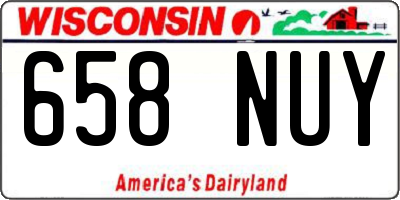 WI license plate 658NUY