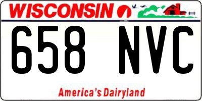 WI license plate 658NVC
