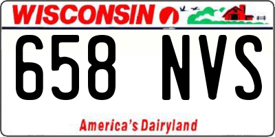 WI license plate 658NVS