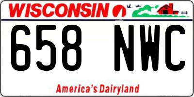WI license plate 658NWC