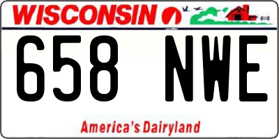 WI license plate 658NWE