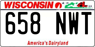 WI license plate 658NWT