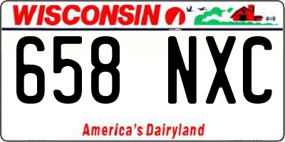 WI license plate 658NXC