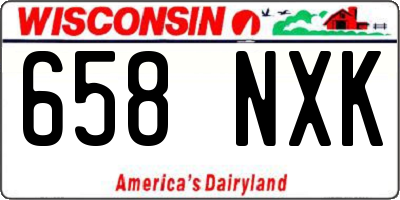 WI license plate 658NXK