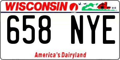 WI license plate 658NYE