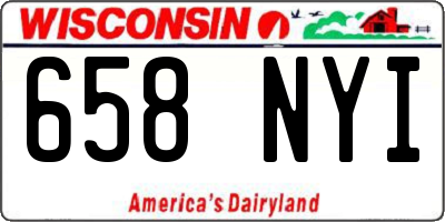 WI license plate 658NYI