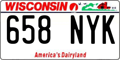 WI license plate 658NYK