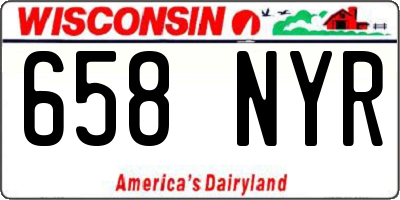 WI license plate 658NYR