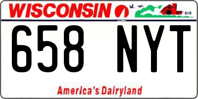 WI license plate 658NYT