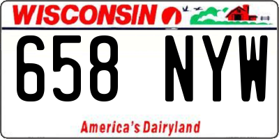 WI license plate 658NYW
