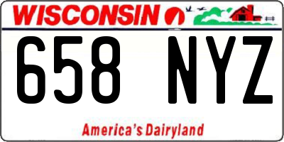 WI license plate 658NYZ