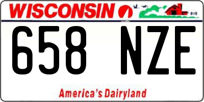 WI license plate 658NZE