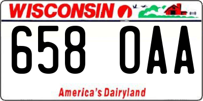 WI license plate 658OAA