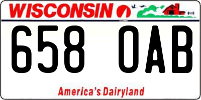 WI license plate 658OAB