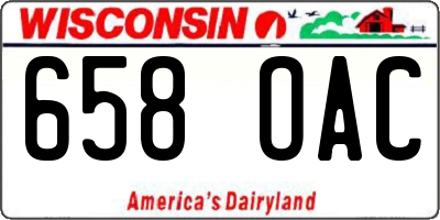 WI license plate 658OAC