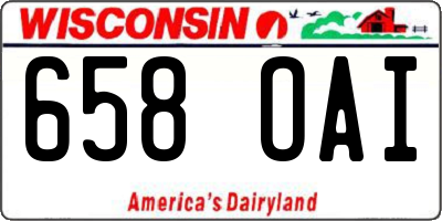 WI license plate 658OAI