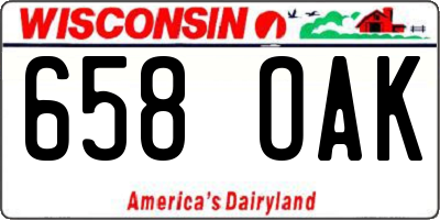 WI license plate 658OAK