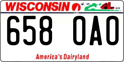 WI license plate 658OAO