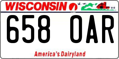 WI license plate 658OAR