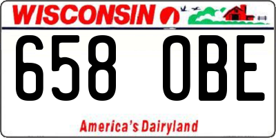 WI license plate 658OBE