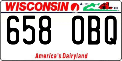 WI license plate 658OBQ