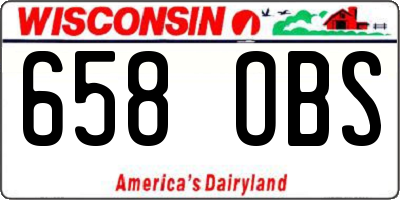 WI license plate 658OBS