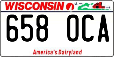 WI license plate 658OCA
