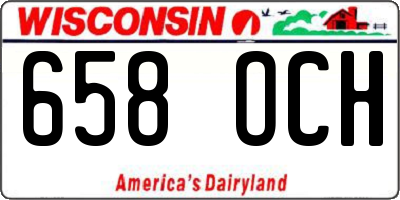WI license plate 658OCH