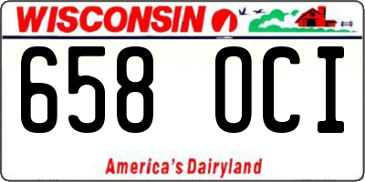 WI license plate 658OCI