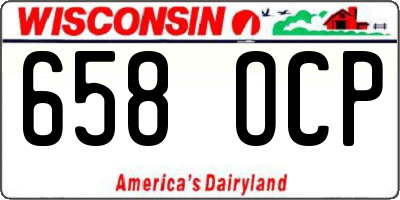 WI license plate 658OCP