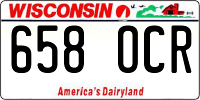 WI license plate 658OCR